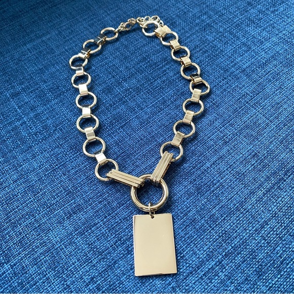 DANNIJO Elisa Gold Tone Pendant Chunky Chain Necklace - Picture 5 of 5